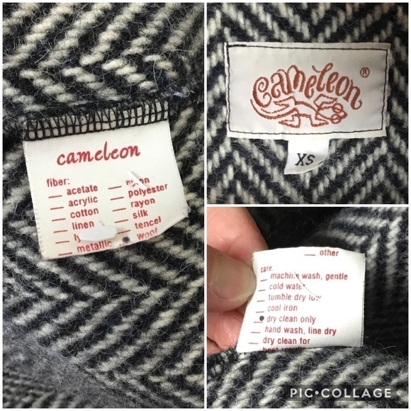 Cameleon Wool Herringbone Sweater Coat XS - Picture 7 of 8